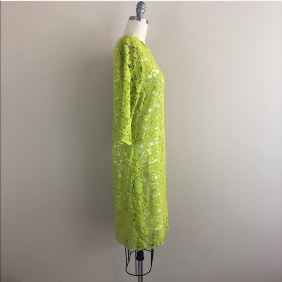 Boutique Green Lace Shift Dress - Picture 3 of 4